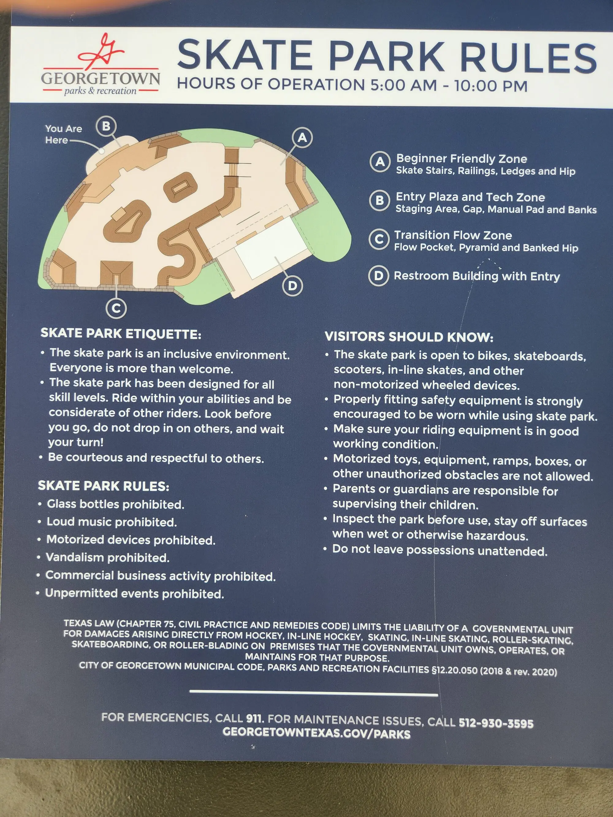 Skate Park Signage | Rules & Regulations