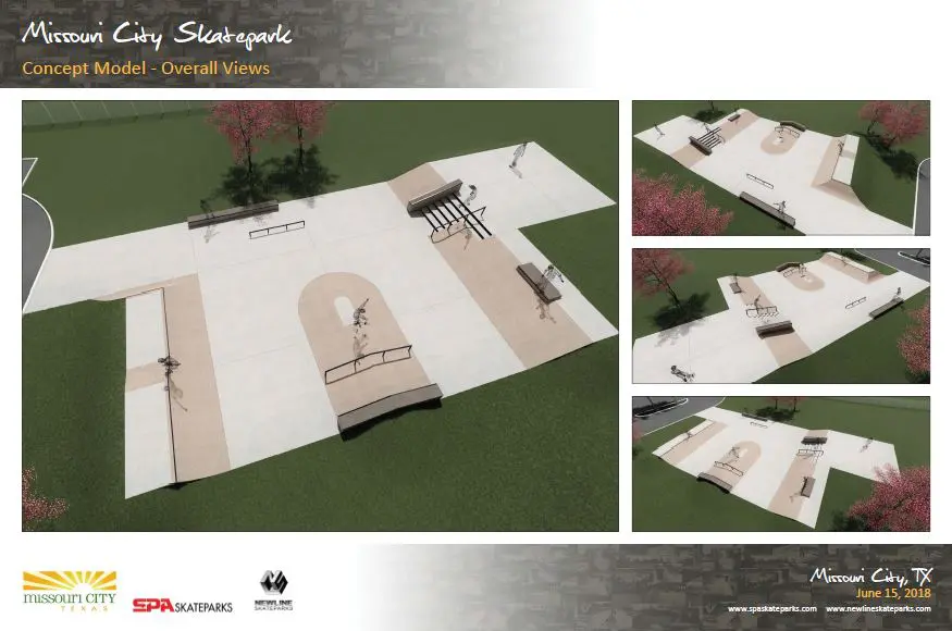 SPA Skateparks City of Missouri City Texas Skate Park Concept Design Board 2