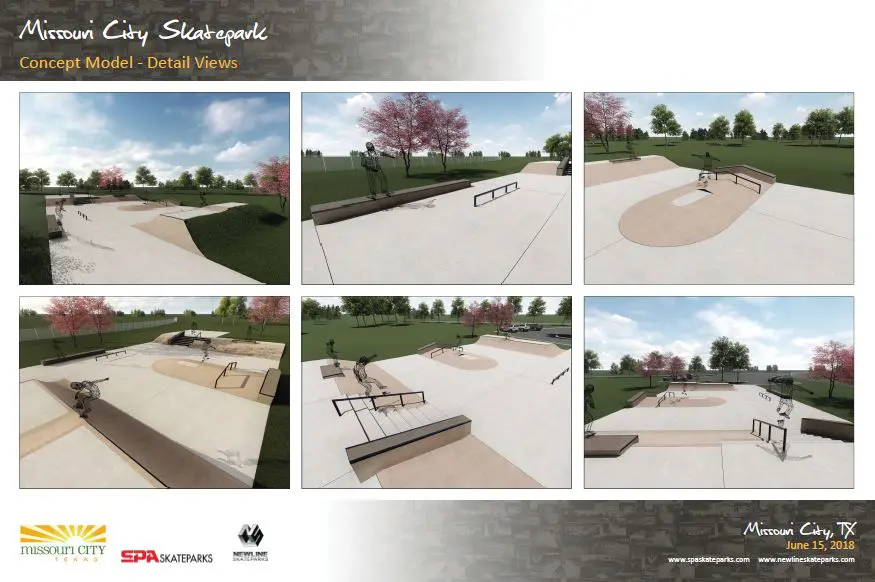 SPA Skateparks City of Missouri City Texas Skate Park Concept Design Board 3