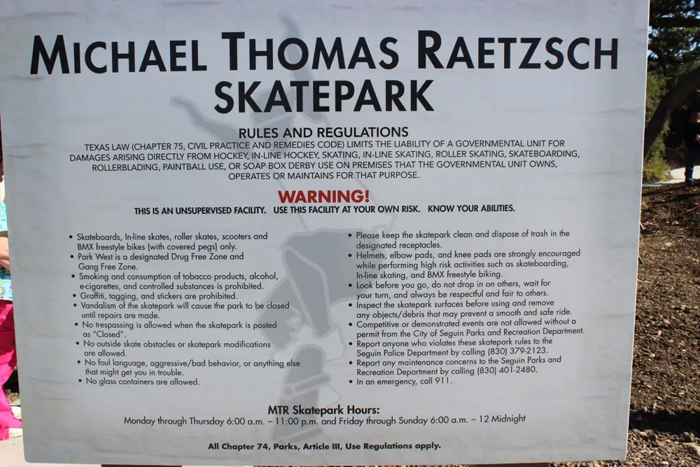 Skate Park Signage | Rules & Regulations