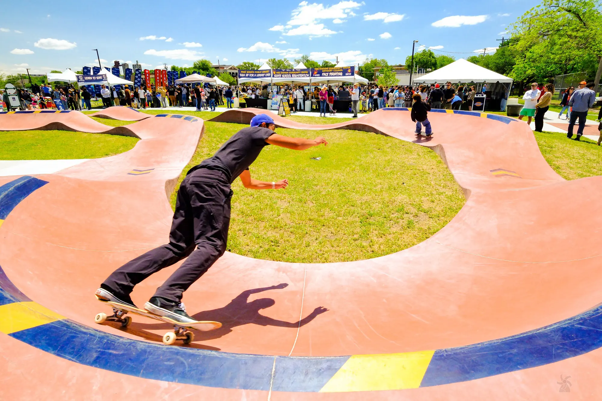 SPA Skateparks - Concrete Pump Track at City of Fort Worth Dickies Skate Plaza