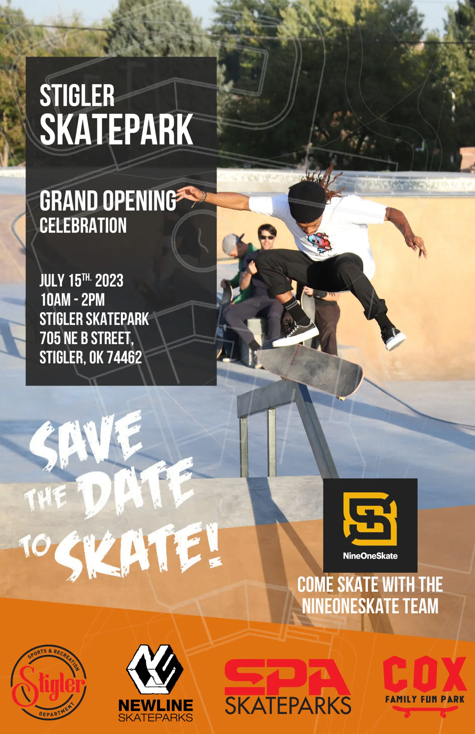 SPA Skateparks - Stigler Oklahoma Skate Park Grand Opening Flyer