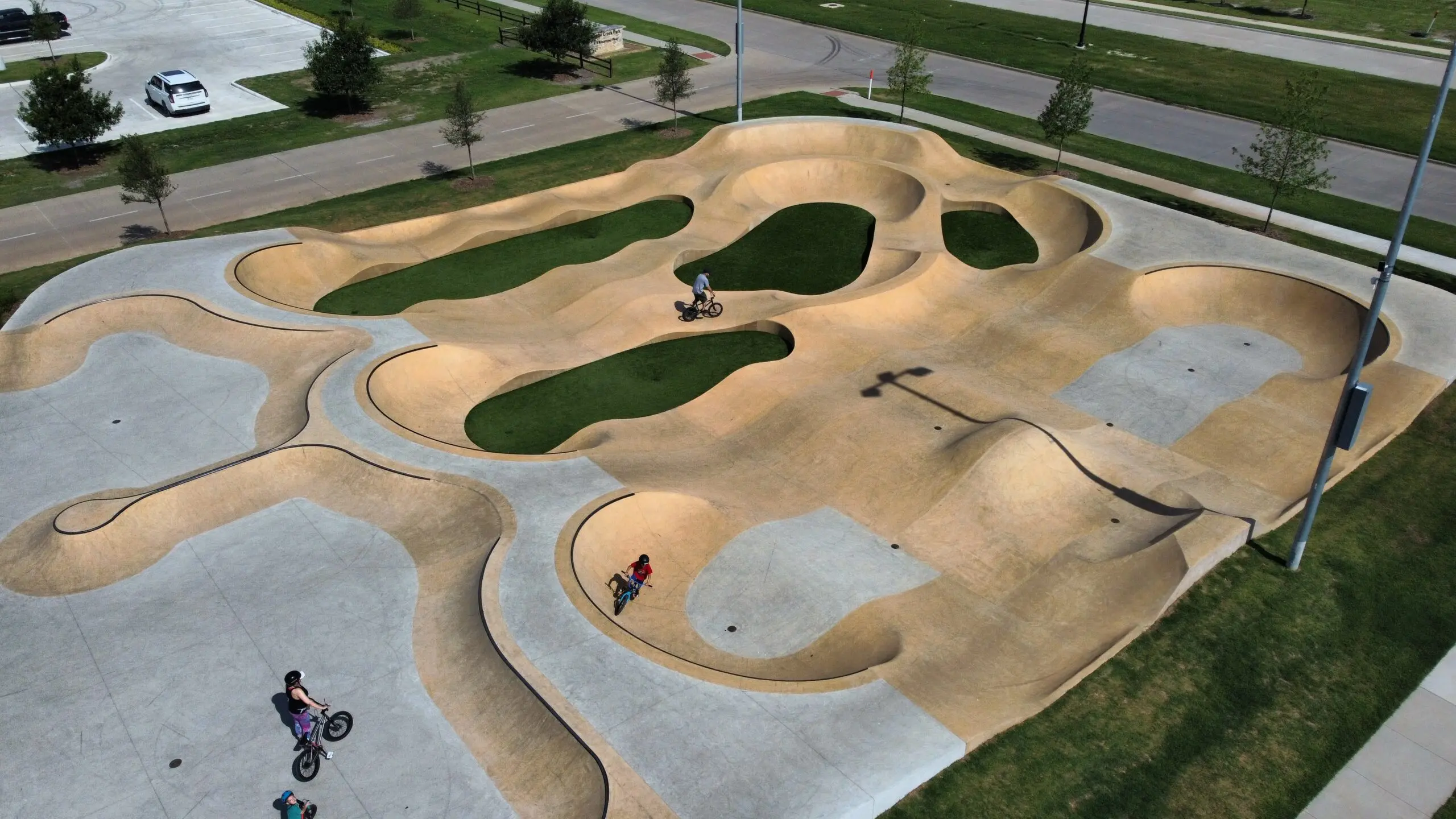 SPA Skateparks - Slayter Creek Park - Anna Texas Pump Track Overview Drone