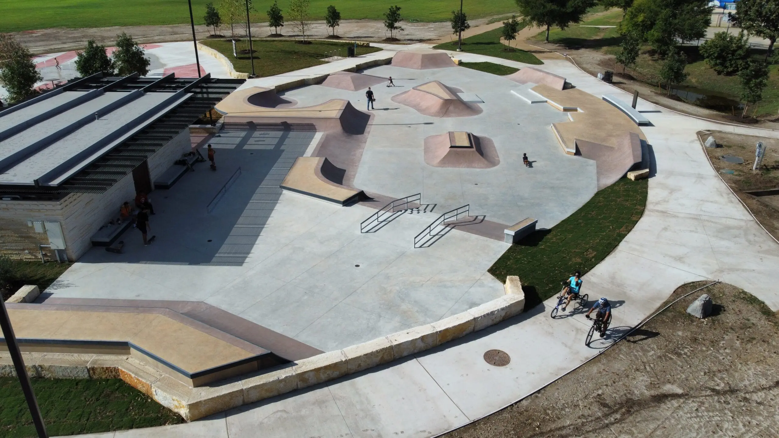 SPA Skateparks City of Georgetown Texas San Gabriel Skate Park Contractor Drone 2