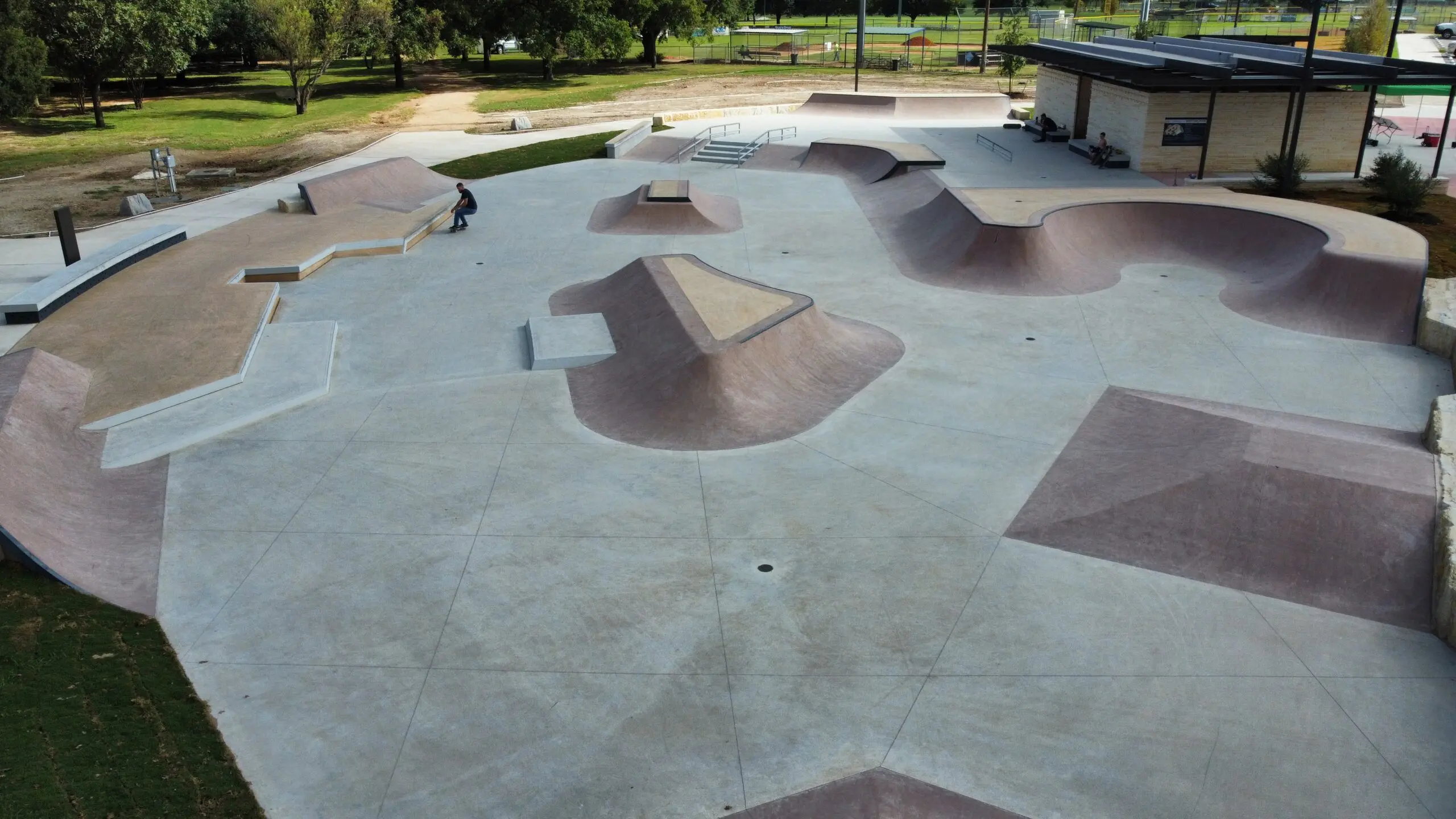 SPA Skateparks City of Georgetown Texas San Gabriel Skate Park Contractor Drone 3