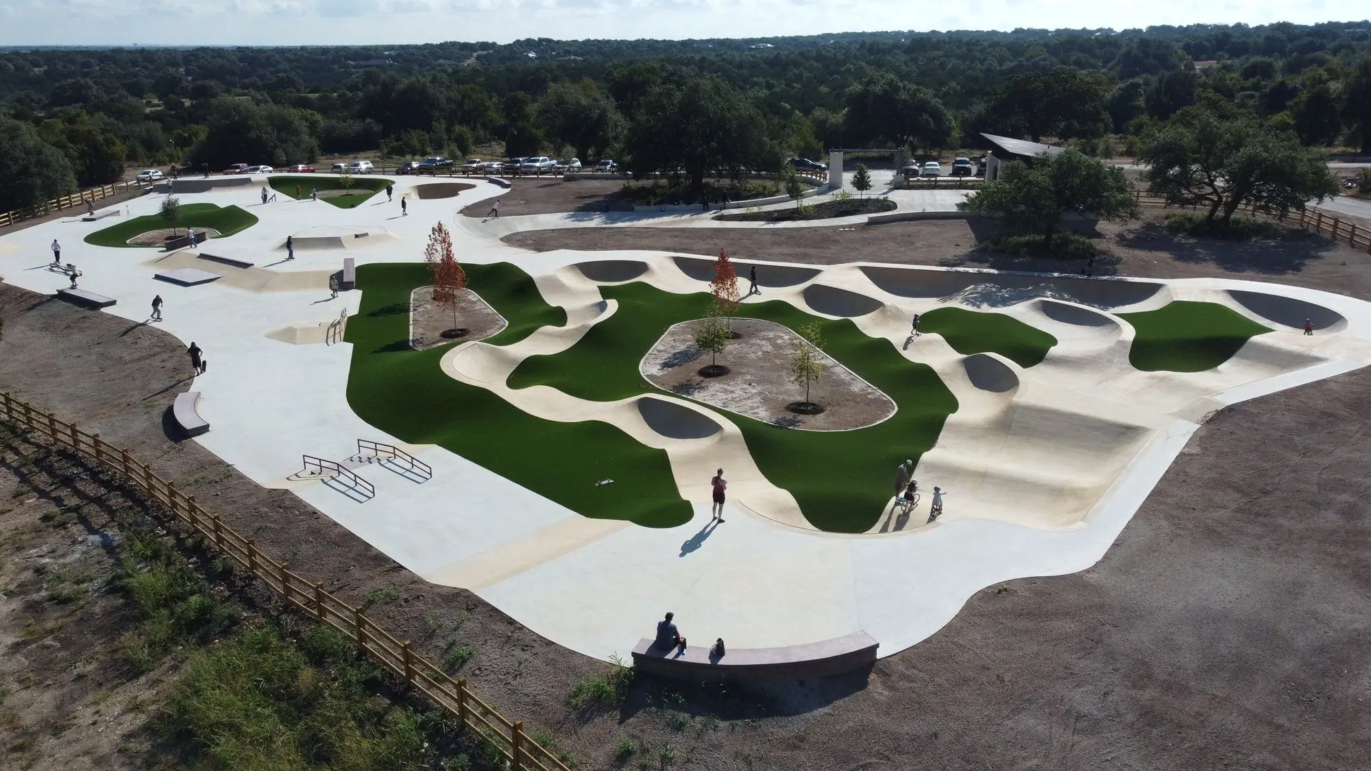 SPA Skateparks - City of Georgetown Texas Garey Park Skate Park Pump Track Vendor Drone