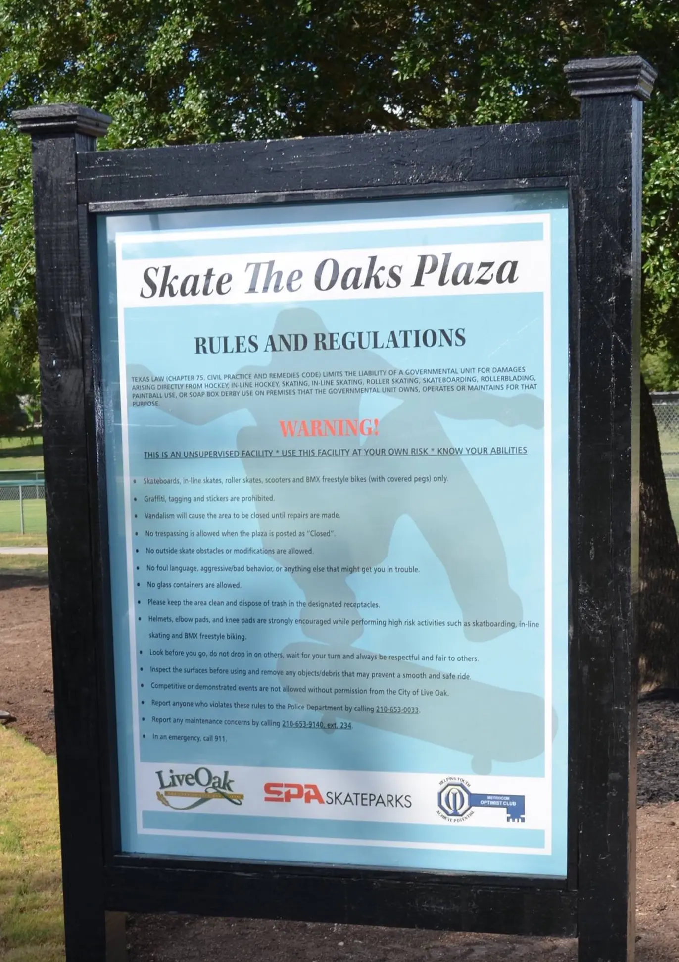 City of Live Oak Texas Oaks Plaza Skate Spot