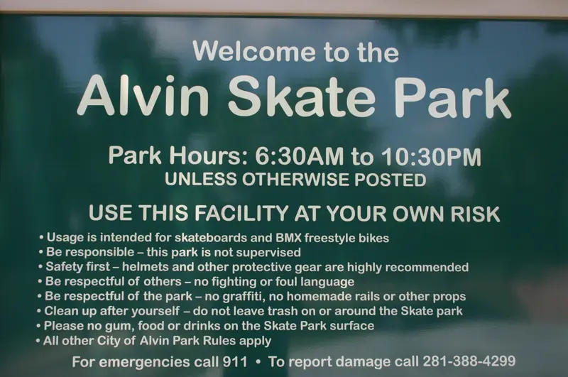 Skate Park Signage | Rules & Regulations